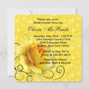 Yellow Rose Bridal Shower Invitation