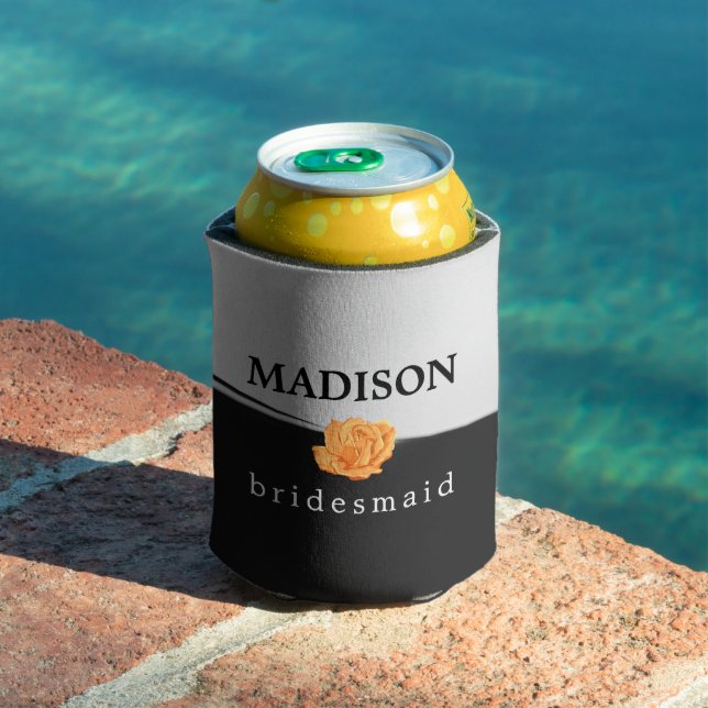 Yellow Rose Bridesmaid Can Cooler
