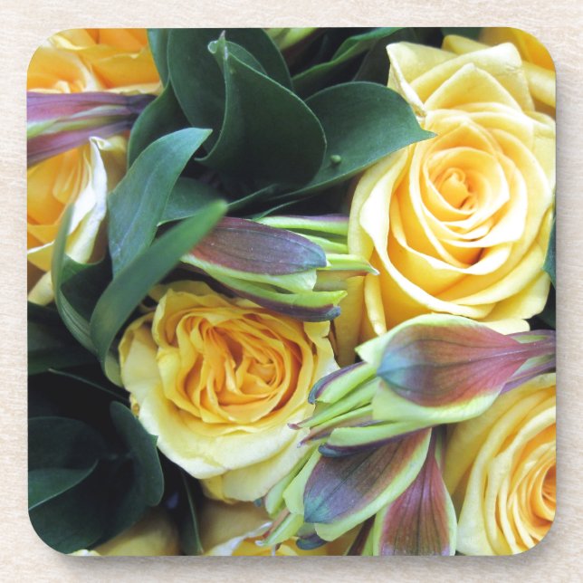 Yellow Rose Buds Coaster (Front)