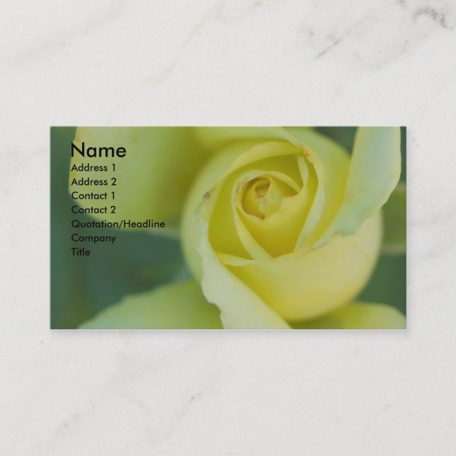Yellow Rose Business Card (Front)