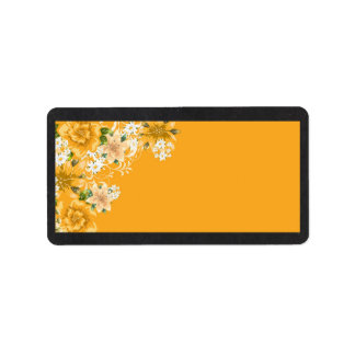 Yellow Rose Chalkboard Mailing Address Label