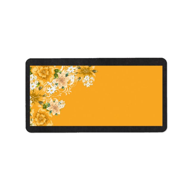 Yellow Rose Chalkboard Mailing Address Label (Front)