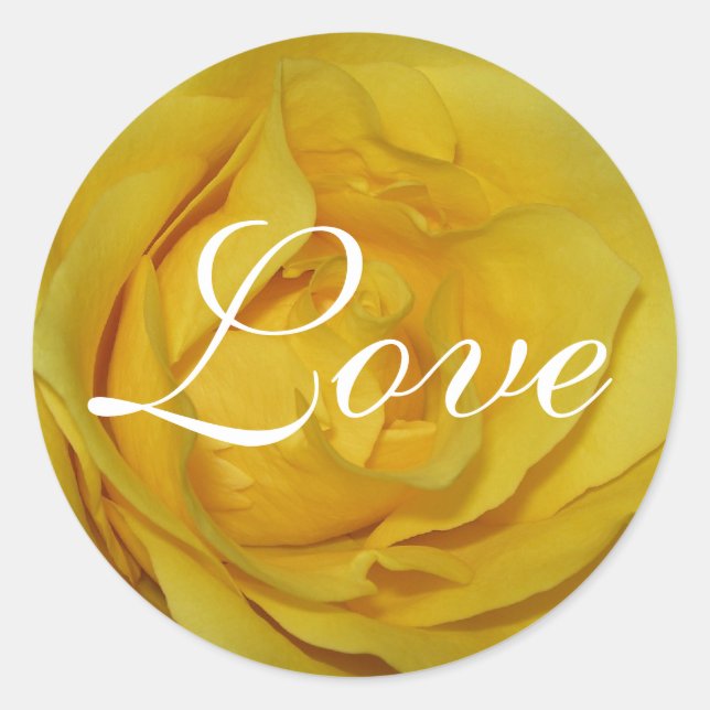 yellow rose classic round sticker (Front)