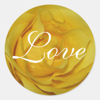 yellow rose classic round sticker