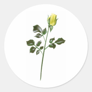 Yellow Rose Clipart Classic Round Sticker