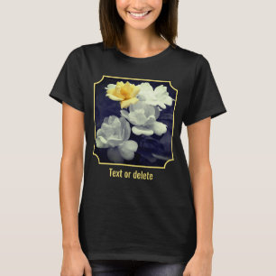 Yellow Rose Cluster Partial Color Personalized T-Shirt