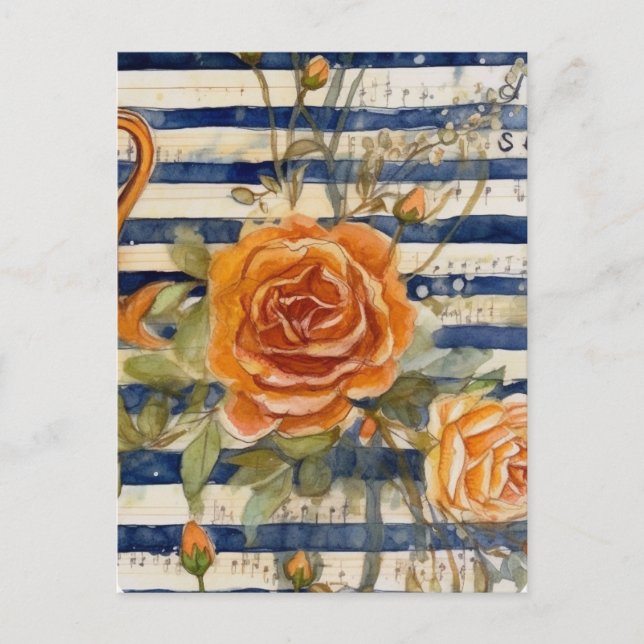 Yellow Rose Collage Postcard (Front)