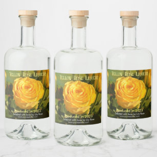 Yellow Rose Customized Liquor Bottle Label