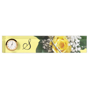 Yellow Rose Desk Nameplate