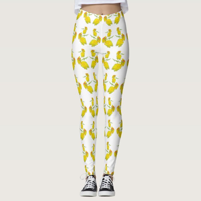 Yellow Rose Fabric. Leggings (Front)