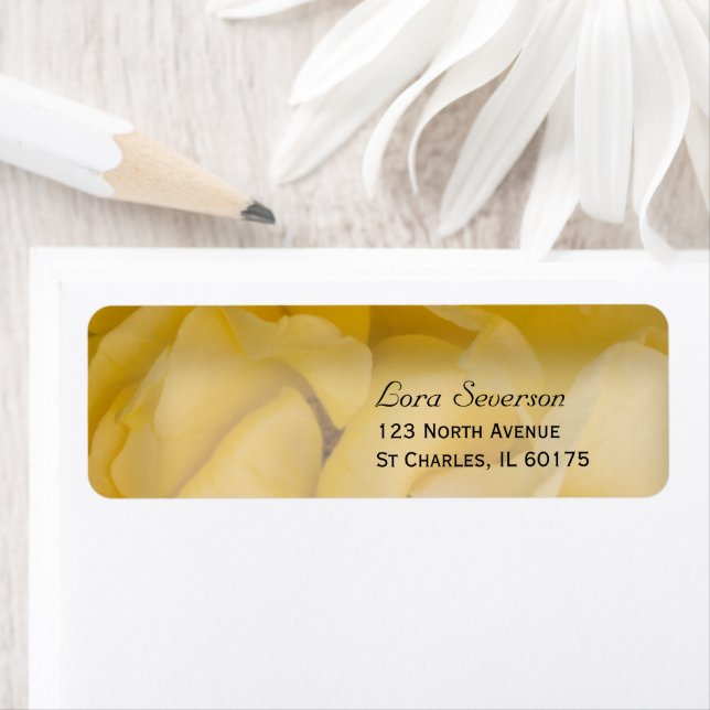 Yellow Rose Floral Adresse de retour (En situation)