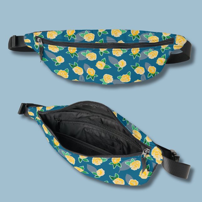 Yellow Rose Floral Botanical Fanny Pack (Yellow rose botanical floral fanny pack)