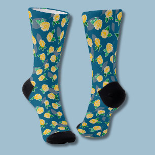 Yellow Rose Floral Botanical  Tote Bag Socks