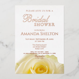 Yellow Rose Floral Bridal Shower Gold Rose