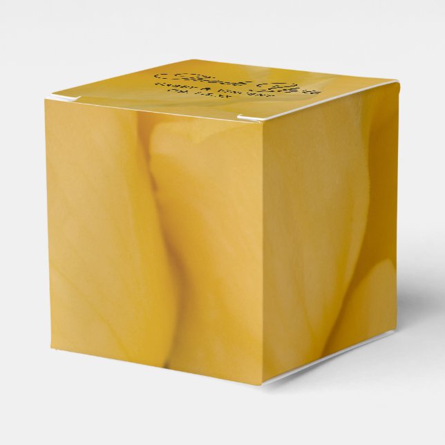 Yellow Rose Floral Wedding Favor Box (Front Side)