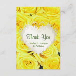 Yellow Rose Floral Wedding Thank You