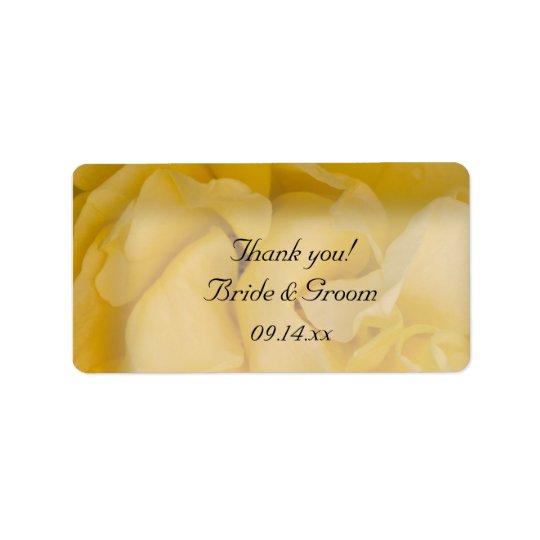 Yellow Rose Floral Wedding Thank You Favour Tags