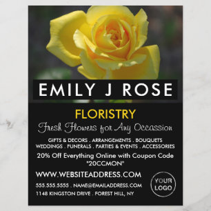 Yellow Rose, Floristry Advertising Flyer