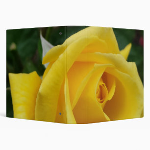 Yellow rose flower 3 ring binder