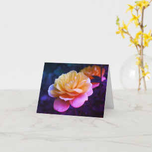 Yellow Rose Flower Art Blank Note  Card
