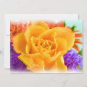 Yellow Rose Flower Bouquet Painting Bridal Shower Invitation