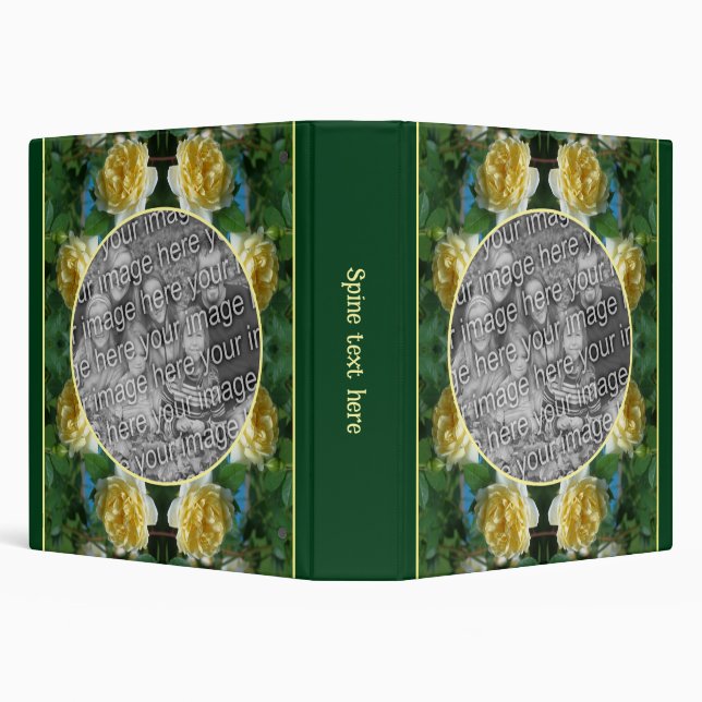 Yellow Rose Flower Frame Create Your Own Photo Binder (Background)