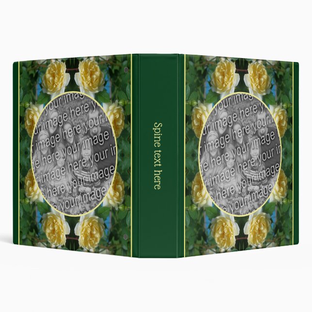 Yellow Rose Flower Frame Create Your Own Photo Binder (Background)