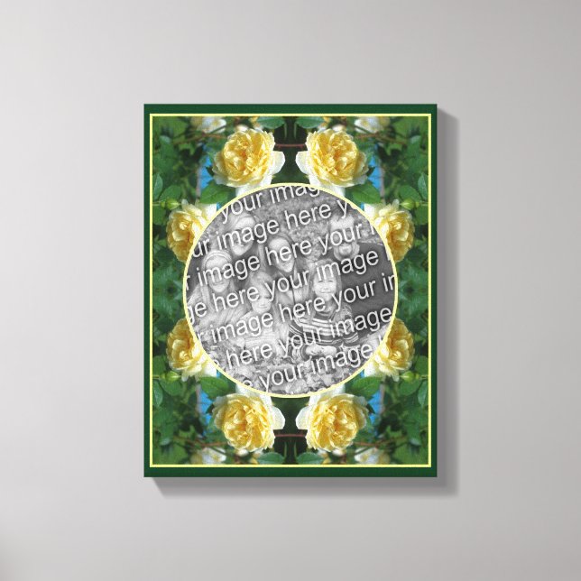Yellow Rose Flower Frame Create Your Own Photo Canvas Print (Front)