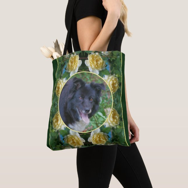 Yellow Rose Flower Frame Create Your Own Photo Tote Bag (Close Up)