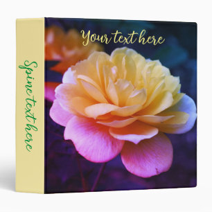Yellow Rose Flower In Full Bloom Personalized Binder