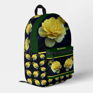 Yellow Rose Flower In Full Bloom Personalized Printed Backpack