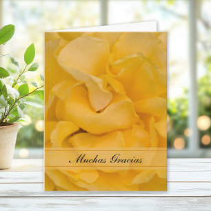 Yellow Rose Flower Spanish Thank You Gracias Card