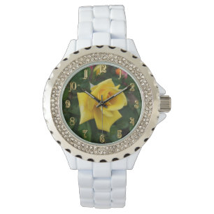 Yellow rose flower watch