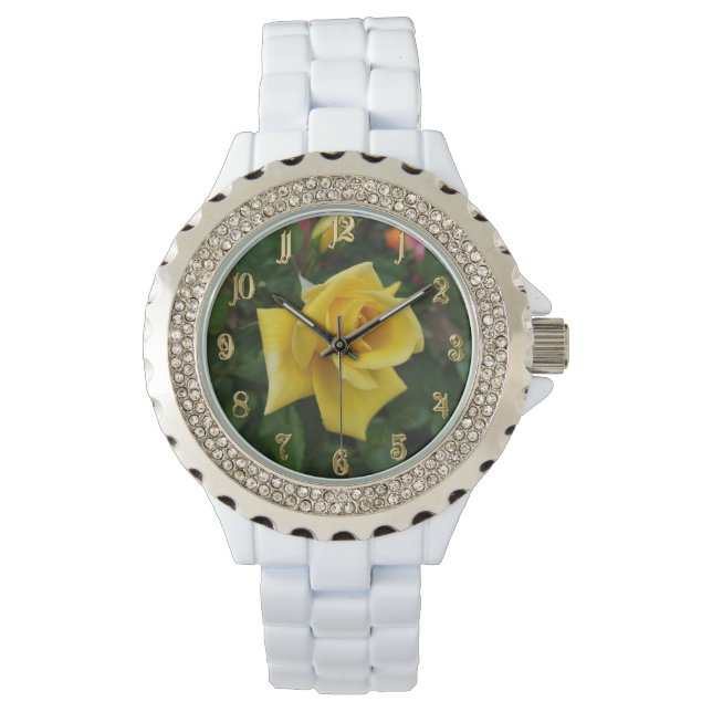Yellow rose flower watch (Front)