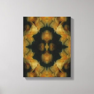 Yellow Rose Flowers Abstract Nature Canvas Print