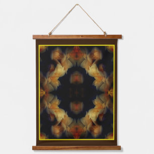 Yellow Rose Flowers Nature Abstract  Hanging Tapestry