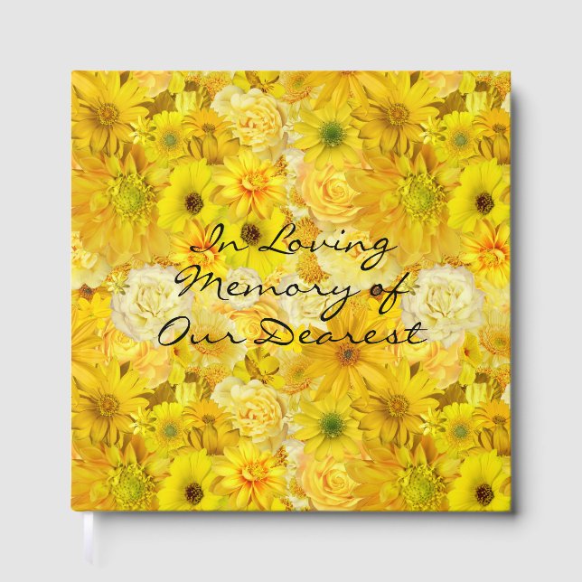 Yellow Rose Friendship Bouquet Gerbera Daisy Guest Book (Front)