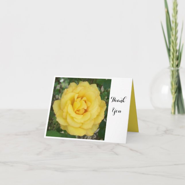 Yellow Rose Grateful for Every Good Thing Thank You Card (Front)