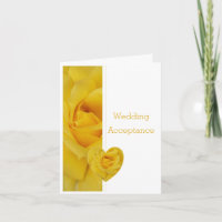 Yellow Rose Heart Design Wedding Acceptance