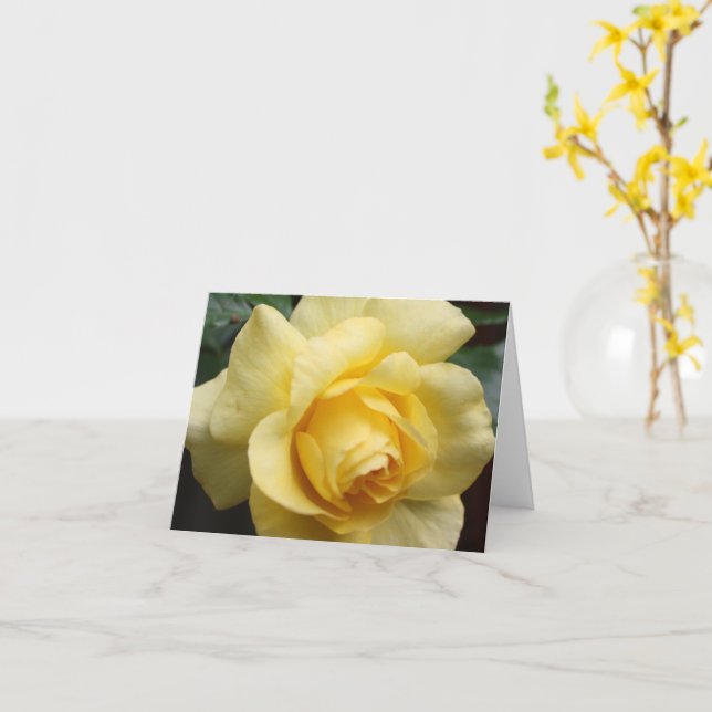 Yellow Rose Inspirational Note Card (Yellow Flower)