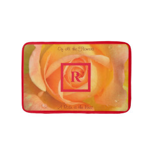 Yellow Rose is the Best Monogrammed Personalized Bath Mat