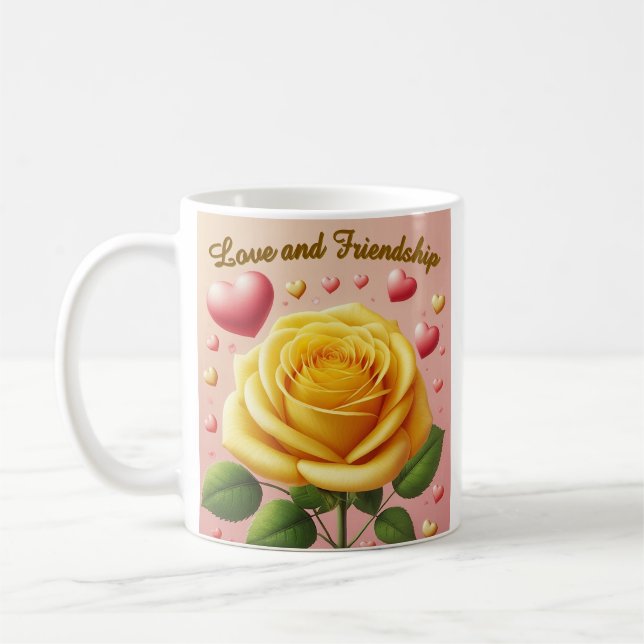 Yellow Rose - Love and Friendship Mug (Left)