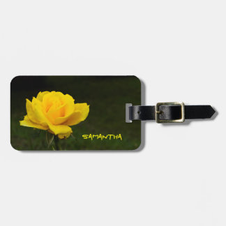 Yellow rose luggage tag