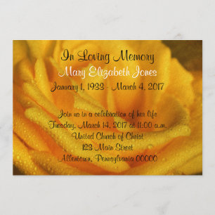 Yellow Rose Memorial Service Announcement