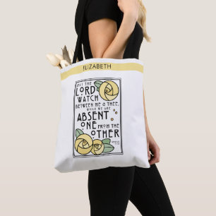 Yellow Rose   Mizpah   Personalized Tote Bag