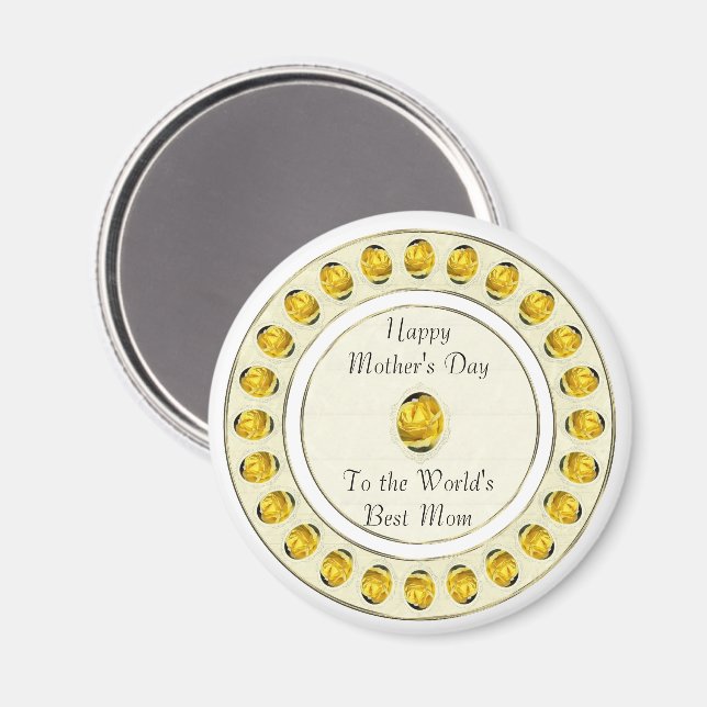 Yellow Rose Mother's Day Magnet (Front/Back)