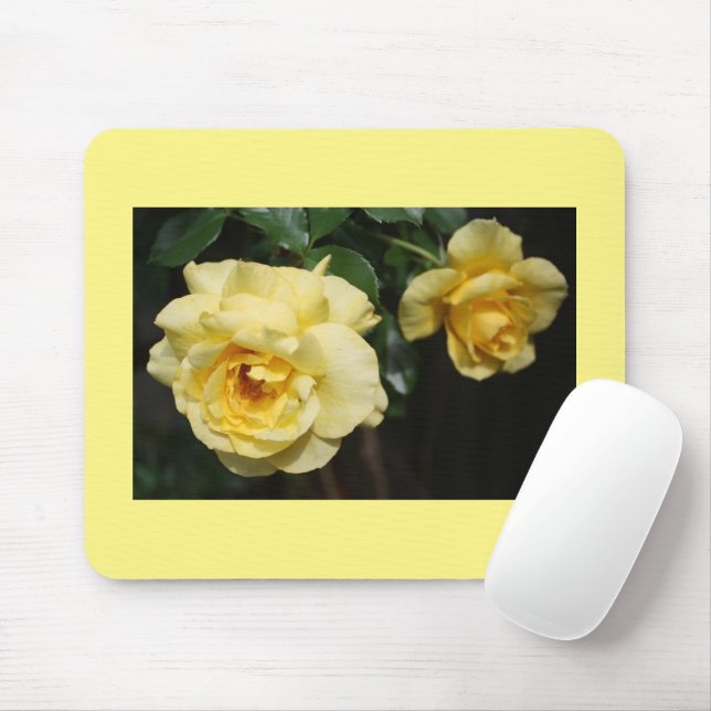 Yellow Rose Mousepad (With Mouse)