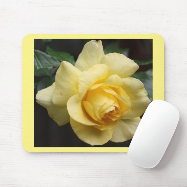 Yellow Rose Mousepad (With Mouse)