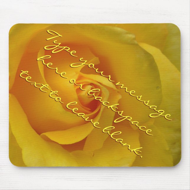 Yellow Rose Mousepad Personalized Rose Mousepad (Front)