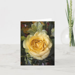 Yellow Rose Ms Elegant Floral Thank You Card